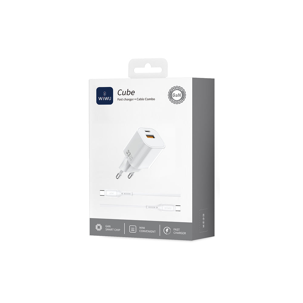 Wiwu Wi-G018 Cube Serisi Type-C to Type-C GaN Tech PD 33W Hızlı Şarj Özellikli Kablolu Şarj Seti Wiwu Wi-G018 Cube Serisi Type-C to Type-C GaN Tech PD 33W Hızlı Şarj Özellikli Kablolu Şarj Seti